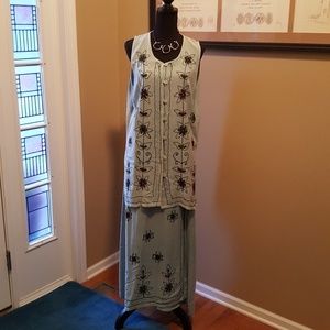 Rayon Top and Wrap Skirt Set, Size M